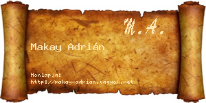 Makay Adrián névjegykártya